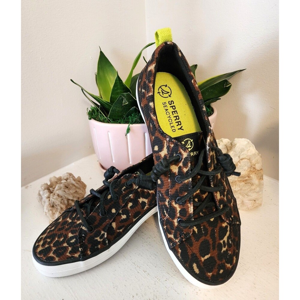 Sperry Seacycled Slip On Leopard Print Tennis Shoes - NWT